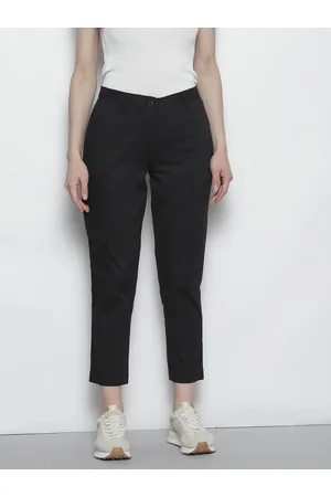Nautica Women Solid Pure Cotton Cropped Trousers