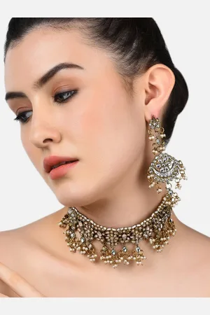 Zaveri Pearls Gold-Toned Traditional Kundan Jewellery Set