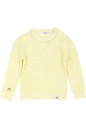 Cherry Crumble Unisex Kids Yellow Self Design Pullover Sweater