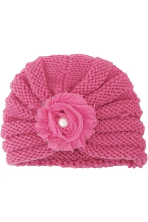 Baby Moo Girls Pink & White Beanie