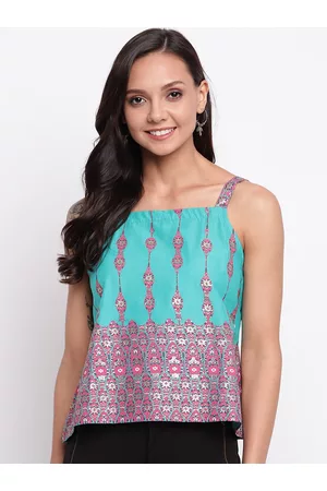 Mayra Women Sea Green Printed Top