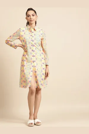 DODO & MOA Women Multicoloured Shirt Collar Shirt Dress