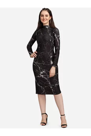 PURVAJA Women Black Solid Bodycon Dress