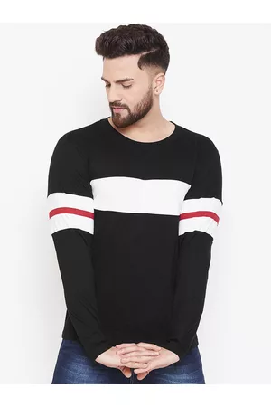 The Dry State Men Black Colourblocked Round Neck T-shirt
