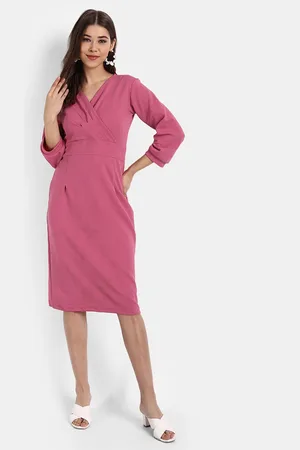 Broadstar Women Pink Solid Sheath Dress