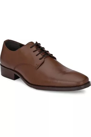 CARLO ROMANO Men Brown Solid Leather Formal Derbys