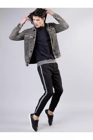 LocoMotive Men Grey Printed Jacket