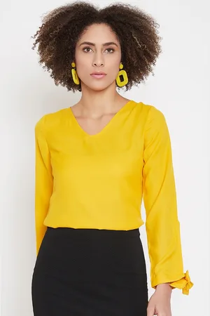 La Zoire Women Yellow Solid Top