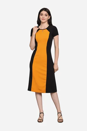 PURVAJA Women Black Colourblocked Sheath Dress