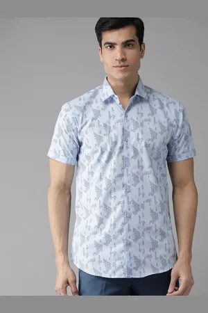 DENNISON Men Blue Comfort Slim Fit Printed Casual Shirt