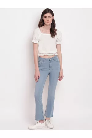 Belliskey Women Blue Bootcut High-Rise Jeans