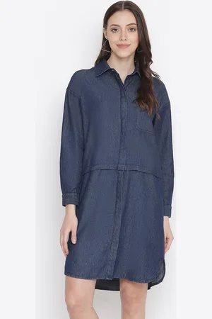 Oxolloxo Blue Denim Shirt Dress