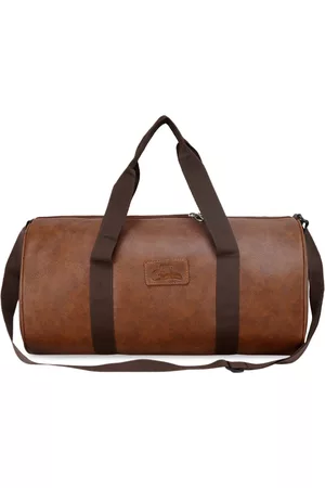 Leather World Unisex Tan Brown Solid Medium Duffel Bag