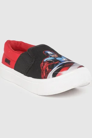 toothless Boys Red & Black Avengers Printed Sneakers