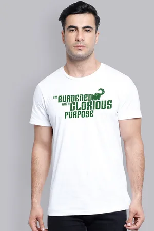 Free Authority Men White Loki Typography Printed T-shirt