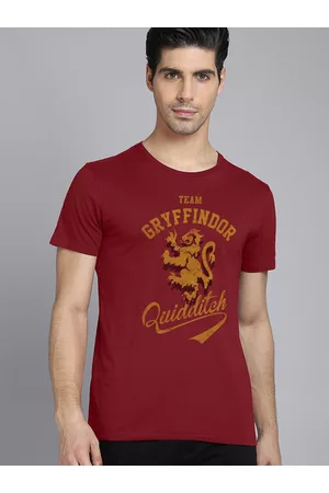 Free Authority Men Red Harry Potter Printed T-shirt