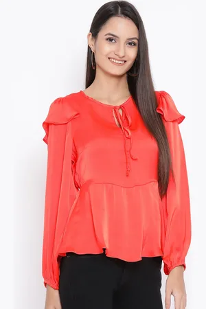 Oxolloxo Women Red Solid Peplum Top