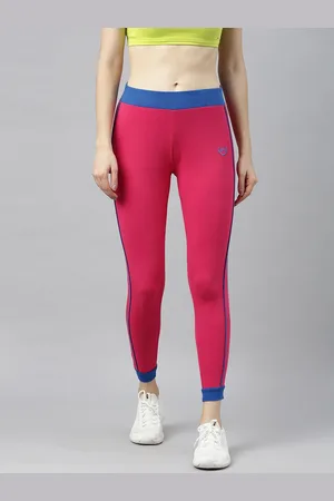 Zebu Women Pink Solid Skinny-Fit Cropped Joggers with Side Stripe Detail