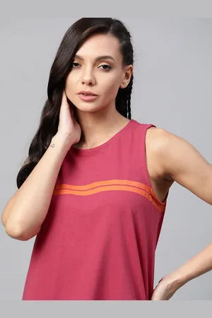 Roadster The Lifestyle Co Women Pink Striped Detail T-shirt
