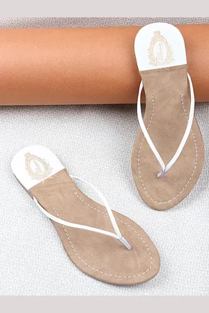 Shoetopia Girls White Solid Open Toe Flats