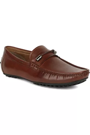 Bata Men Brown Horsebit Loafers