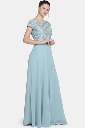 Eavan Women Blue Self Design Maxi Dress
