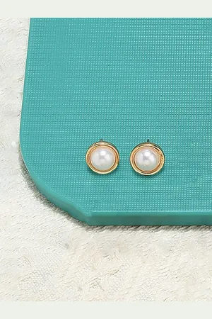 Ami Gold-Toned Contemporary Studs Earrings