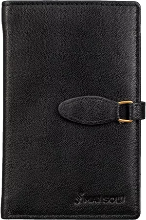 MAI SOLI Women Black Solid Leather Two Fold Wallet