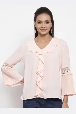 Gipsy Women Pink Solid A-Line Top