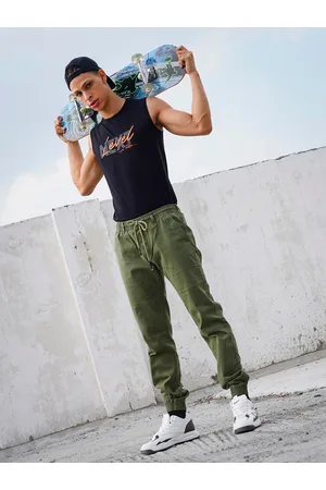 The Indian Garage Co Men Green Joggers Trousers