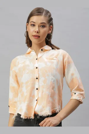 SHOWOFF Tie and Die Club Collar Cotton Comfort Boxy Casual Shirt