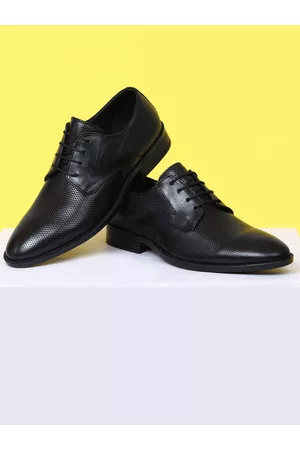 ZOOM Men Textured Leather Formal Derbys