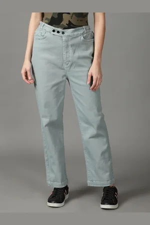 SHOWOFF Women Straight Fit High-Rise Stretchable Cotton Jeans