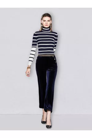 JC Collection Women Striped Top with Trousers
