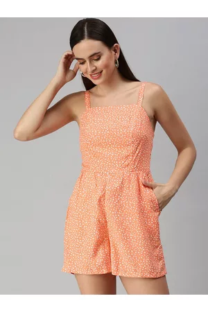 SHOWOFF Women Shoulder Straps Printed Cotton Jumpsuit