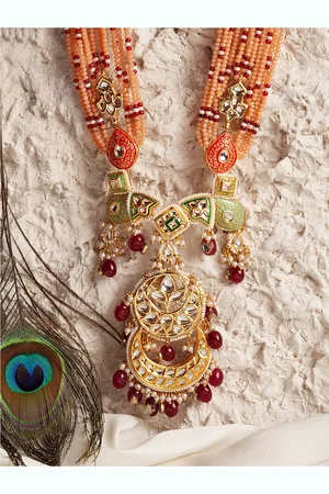 DUGRISTYLE Gold-Plated Beaded Long Necklace