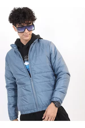 Ketch Men Blue Solid Puffer Jacket