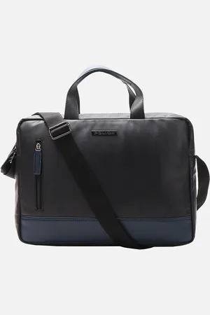 Police Men Colourblocked Leather Messenger Bag