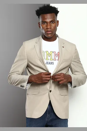 Tommy Hilfiger Men Notched Lapel Single-Breasted Casual Blazer