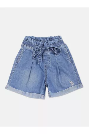 Ralph Lauren Girls Washed Elasticised Denim Shorts
