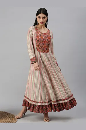 SHOWOFF Striped Sequinnned Ethnic Dress