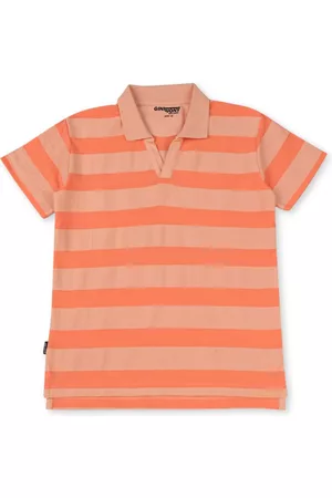 Gini and Jony Boys Striped Polo Collar Cotton T-shirt