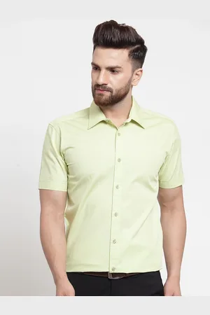 Purple State Men Green Slim Fit Cotton Casual Shirt