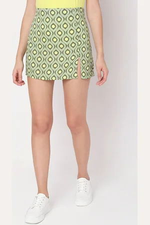 VERO MODA Geometric Printed Mini Straight Side Slit Skirt