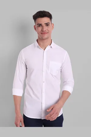 Majestic Men White Comfort Slim Fit Pure Cotton Casual Shirt