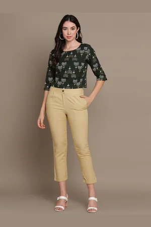 HERE&NOW Floral Printed Round Neck Top with Trousers