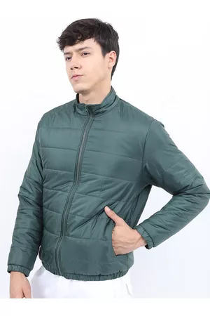 Ketch Men Green Solid Padded Jacket