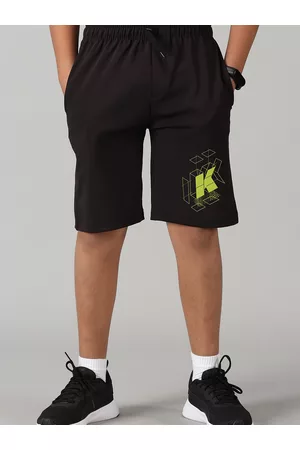 KiddoPanti Boys Typography Printed Sports Shorts
