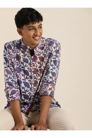 Taavi Men Rangeen Dabu Pure Cotton Printed Shirt