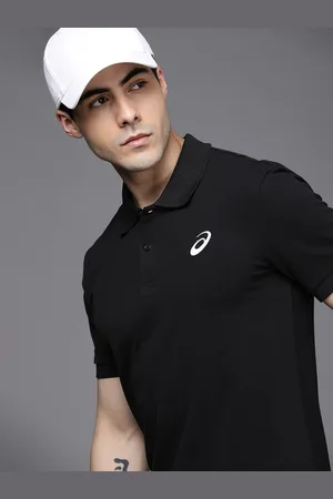 Asics Men Ribbed Solid Polo Collar Training T-shirt